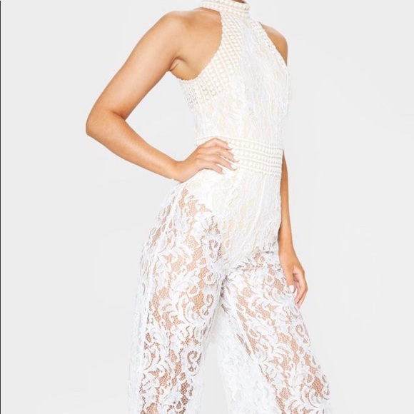 Lace Cream high neck jumpsuit - Picture 4 of 4